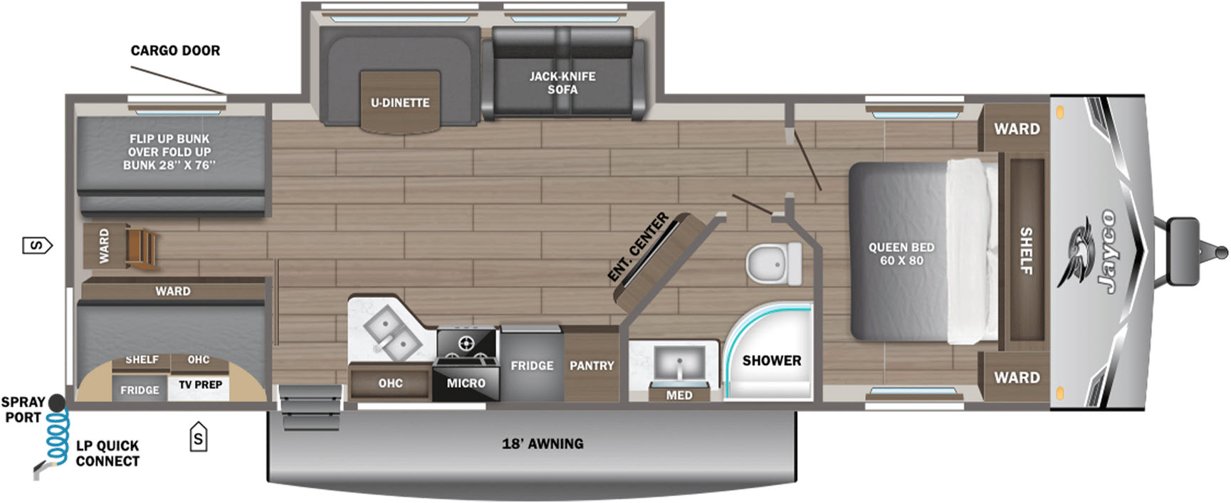 floorplan image of 2026 JAYCO JAY FLIGHT SLX 295TBS